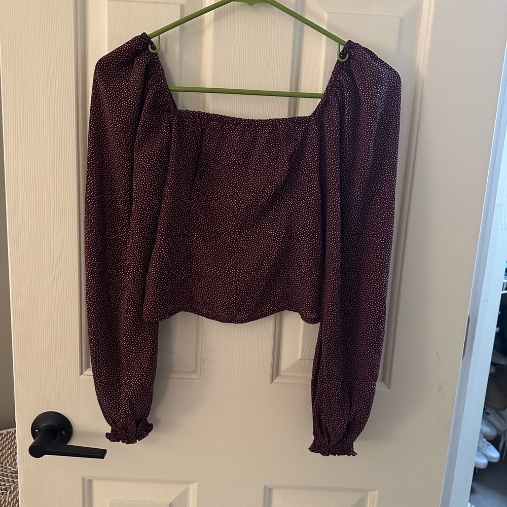 Abercrombie & Fitch Rouged Top with Flutter Sleeves